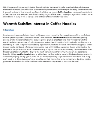 Detailed Notes on coffee hoodies