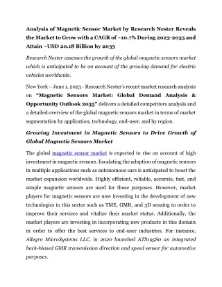 Magnetic Sensor Market