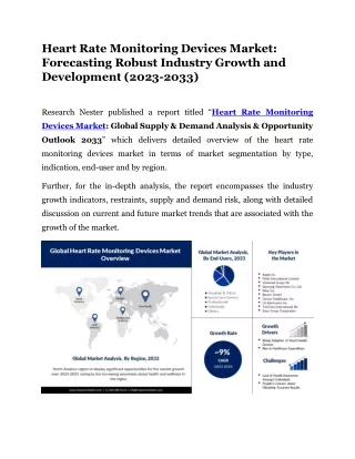 Heart Rate Monitoring Devices Market Analysis: Anticipated Growth 2033