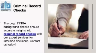 Criminal Record Checks
