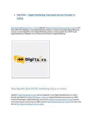 DigiTallks | Digital Marketing Training & Service Provider in Indore