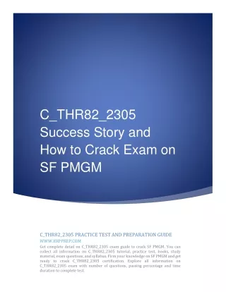 C_THR82_2305 Success Story and How to Crack Exam on SF PMGM