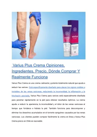 Varius Plus Crema Opiniones, Ingredientes, Precio, Dónde Comprar Y Realmente Funciona