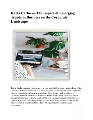 Karla Carbo The Impact of Emerging Trends in Business on the Corporate Landscape