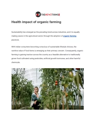 Health impact of organic farming