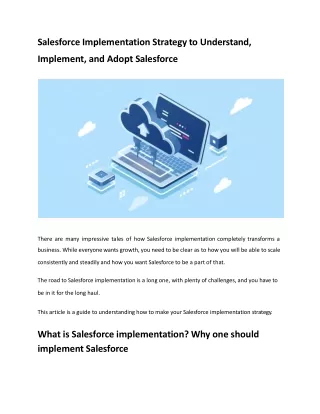 Salesforce Implementation Strategy to Understand, Implement and Adopt Salesforce