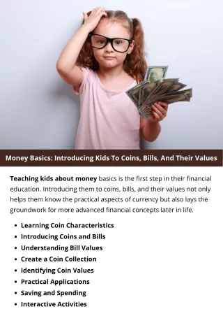 Money Basics Introducing Kids To Coins, Bills, And Their Values