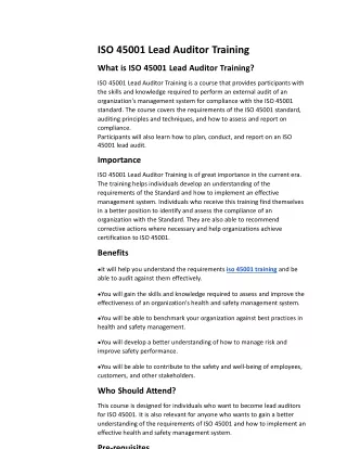 ISO 45001 Lead Auditor Training-Article-1-04-2022