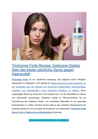 Trichomist Forte Review_ Exklusive Details über das beste natürliche Spray gegen Haarausfall