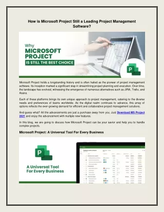 How is Microsoft Project Still a Leading Project Management Software?