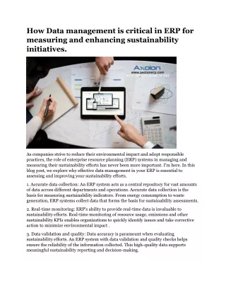 How Data management is critical in ERP for measuring and enhancing sustainability initiatives.