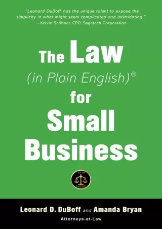 $PDF$/READ/DOWNLOAD The Law (in Plain English) for Small Business (Fifth Edition)