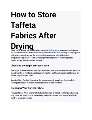 How-to-Store-Taffeta-Fabrics-After-Drying