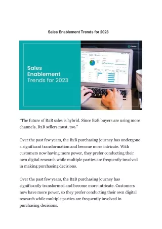 Sales Enablement Trends for 2023