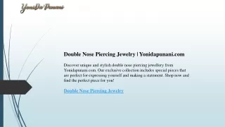 Double Nose Piercing Jewelry  Yonidapunani.com