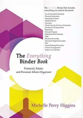 Full PDF The Everything Binder Book: Financial, Estate, and Personal Affairs Organizer