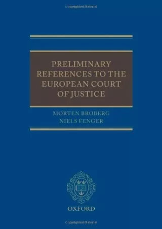 Read Book Preliminary References to the European Court of Justice