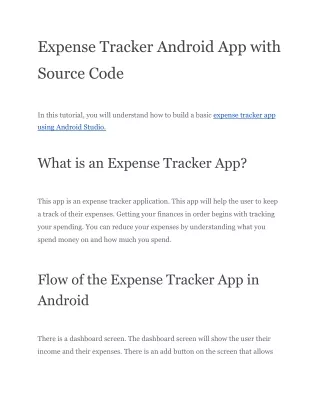 Expense Tracker Android App with Source Code