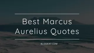 Best Marcus Aurelius Quotes