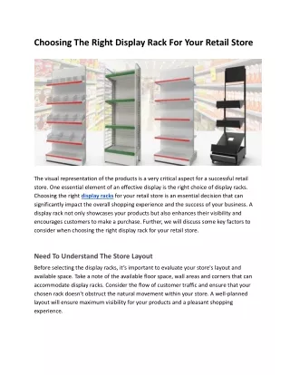 Choosing The Right Display Rack For Your Retail Store