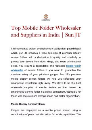 Top Mobile Folder Wholesaler and Suppliers in India