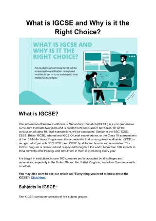 What is IGCSE and Why is it the Right Choice