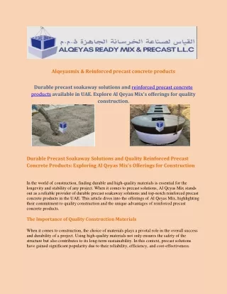 Reinforced precast concrete products