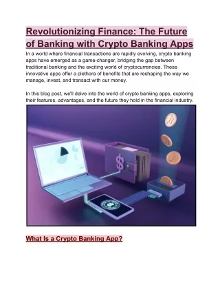 Revolutionizing Finance: The Future of Banking with Crypto Banking Apps