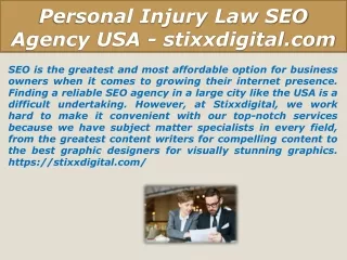 Personal Injury Law SEO Agency USA - stixxdigital.com