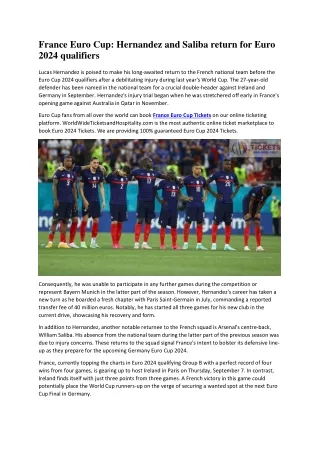 France Euro Cup Hernandez and Saliba return for Euro 2024 qualifiers