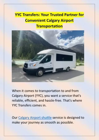 YYC Transfers