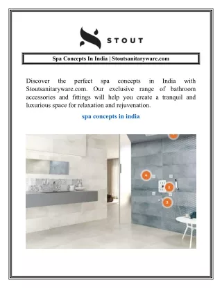 Spa Concepts In India  Stoutsanitaryware.com