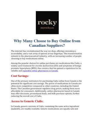 Why Many Choose to Buy Online from Canadian Suppliers