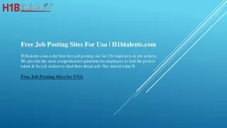 Free Job Posting Sites For Usa  H1btalents.com