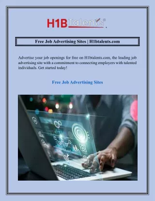 Free Job Advertising Sites  H1btalents.com