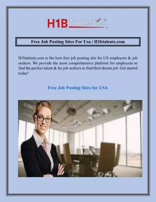 Free Job Posting Sites For Usa  H1btalents.com