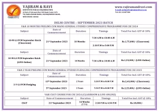 V&R 10 MONTHS PRELIMS CUM MAINS GENERAL STUDIES COMPREHENSIVE PROGRAMME FOR CSE 2024