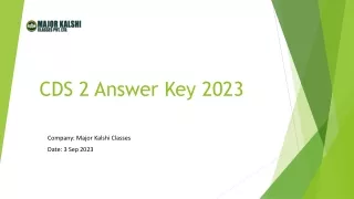 CDS 2 Answer Key 2023