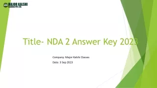 NDA 2 Answer Key 2023