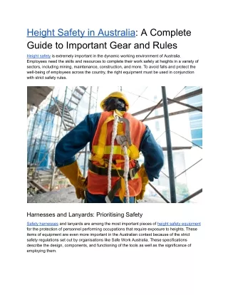 Height Safety in Australia - A Complete Guide to Important Gear and Rules