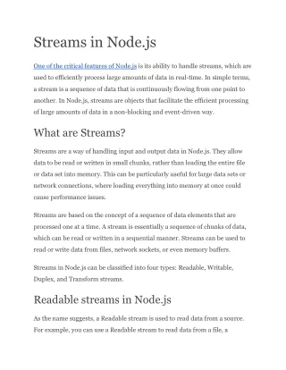 Streams in Node