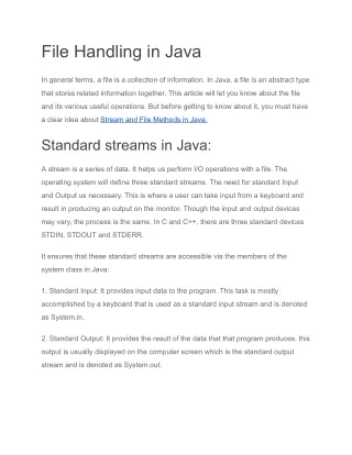 File Handling in Java