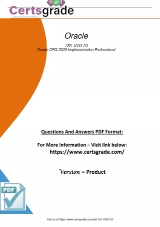 Easily Pass 1Z0-1033-23 Oracle Cloud Exam Pdf Dumps Questions and Answers