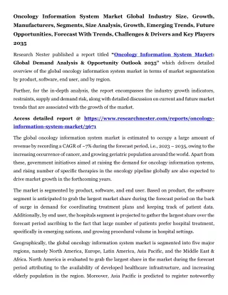 Oncology Information System Market Challenges & Drivers and Key Players 2035