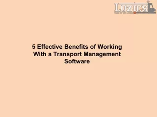 5 Effective Benefits of Working With a Transport Management Software