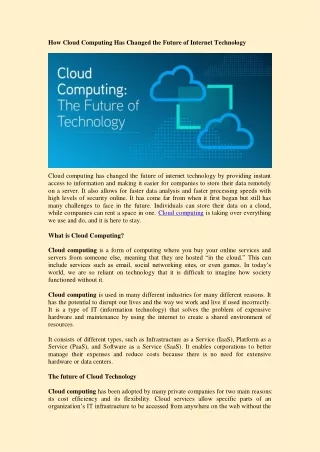 Cloud Computing: The Future of Business