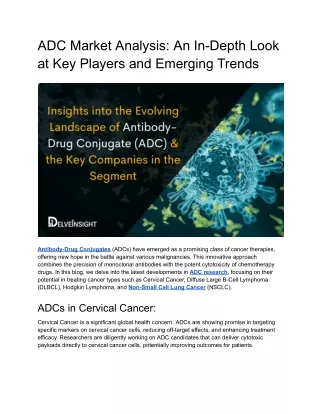 Insights into the Evolving Landscape of Antibody-Drug Conjugate (ADC) & the Key Companies in the Segment