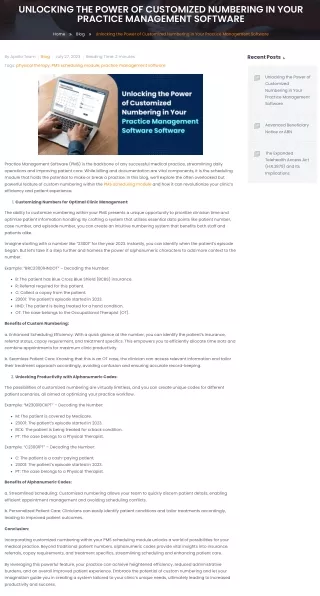 Unlocking the Power of Customized Numbering in Your Practice Management Software