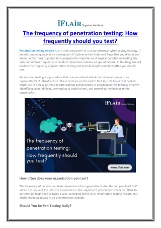 The frequency of penetration testing- How frequently should you test