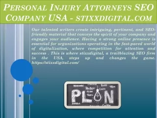 Personal Injury Attorneys SEO Company USA - stixxdigital.com